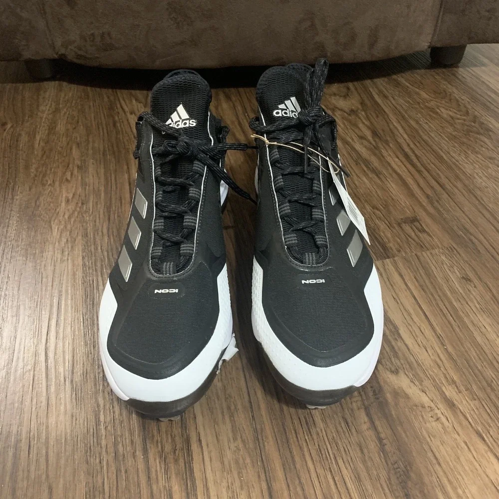 Adidas Icon 7 Boost Black White Metal Baseball Cleats Men's Size 13 FY4178